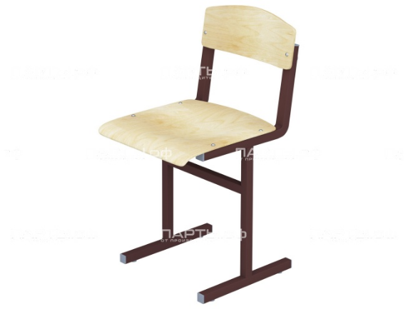 Стул школьный ученический 2 г/р нерегулируемый УСТУ1.2 (фанера, м/к коричневый, квадратная труба)