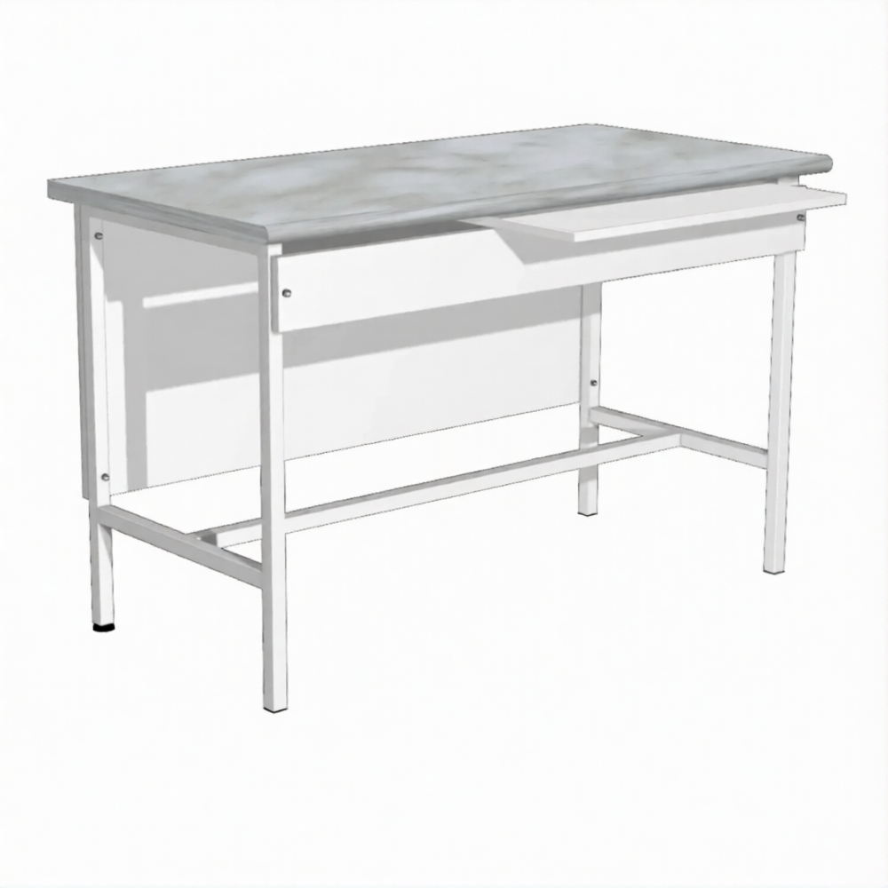 Стол лабораторный СЛ-107/1 (1150х600х750) (постформинг серый, каркас белый)