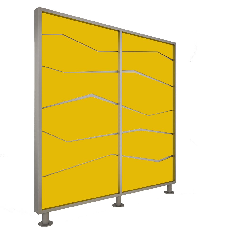 Перегородка 2-х секционная стандарт Zigzag (Зигзаг) без подсветки 1275х150х1650 мм