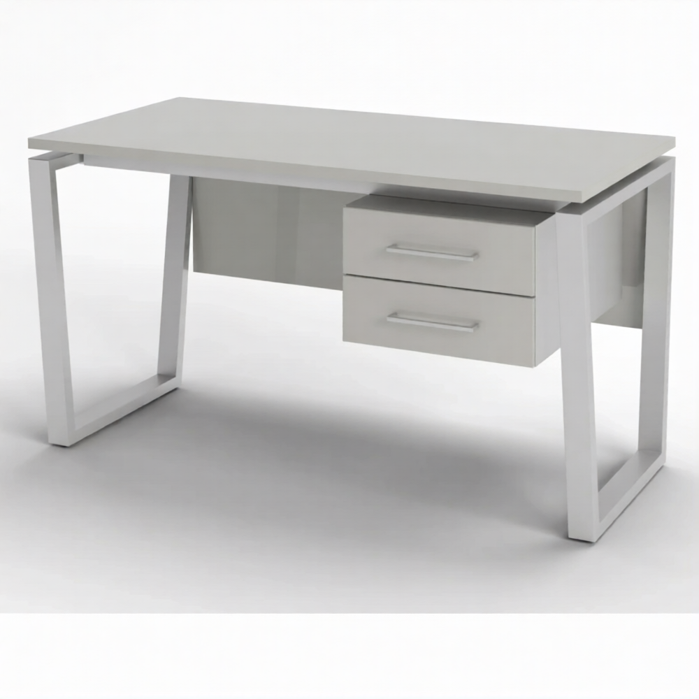 Стол рабочий 2 ящика СрТ-22 (тип 3) (1600х600х750) (столешница ЛДСП серый, каркас серый)