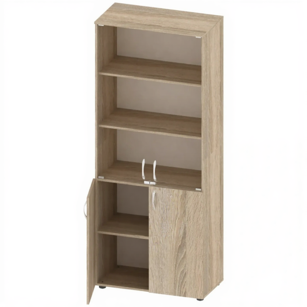 Шкаф для документов канцелярский, стекло, 800 мм, ШК-АД-117-2