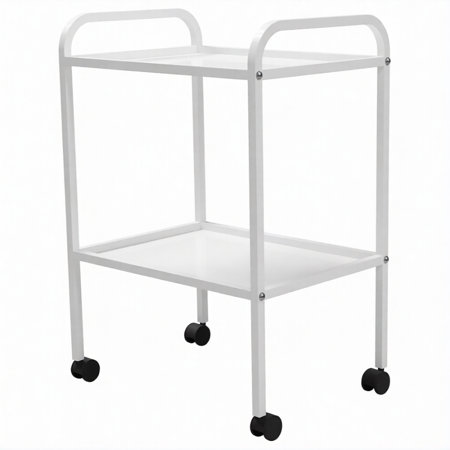 Стол медицинский инструментальный СМИ-02 (полки нерж., колёса серая резина)