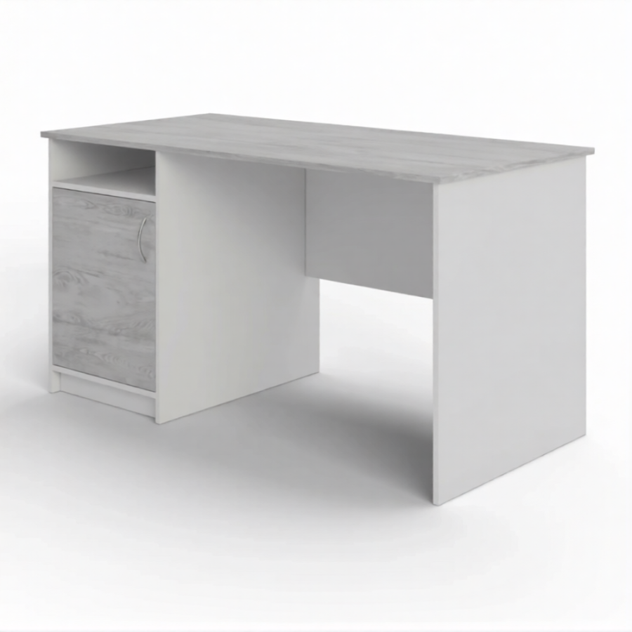 Стол рабочий СрТ-11 (1600х700х750) с тумбой (корпус ЛДСП белый, столешница ЛДСП дуб канадский)