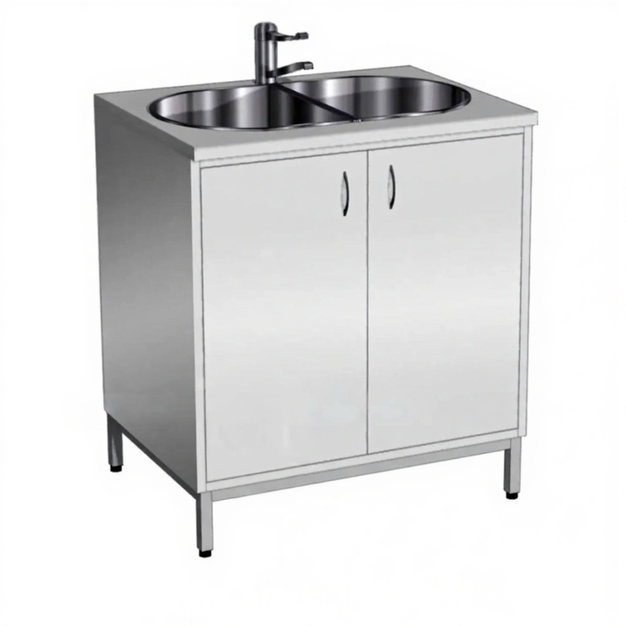 Стол-мойка СТм-105 «Стандарт» 850 (корпус металл серый, столешница постформинг серый, каркас серый)