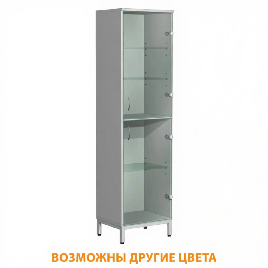 Шкаф для лабораторной посуды ШпЛП-3 (корпус ЛДСП серый, каркас серый)