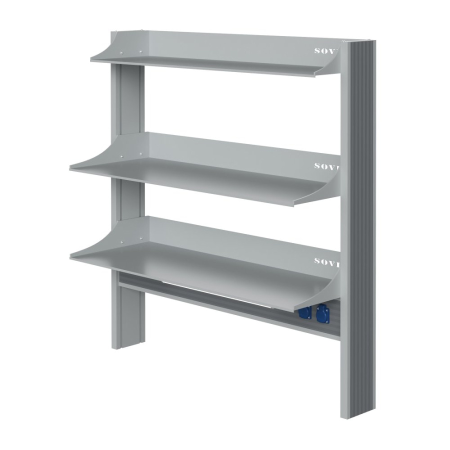 Технологический стеллаж для приборов высокий для пристенного стола Mod. 1200 ТСПРв