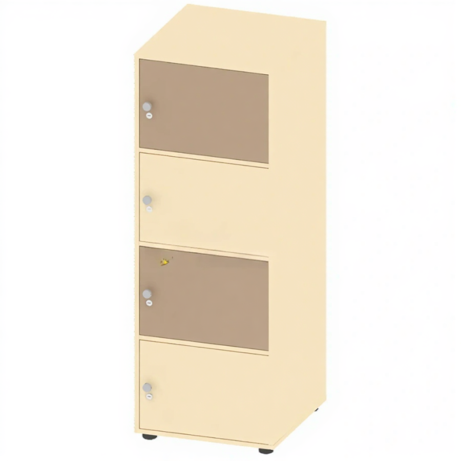 Шкаф 4 секции на замке ГР-ШП-12, Крем