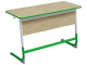 Стол 2-местный школьный 5-7 г/р "Нова" регулируемый (дуб "Бардолино"/зеленый, м/к белый/зеленый)