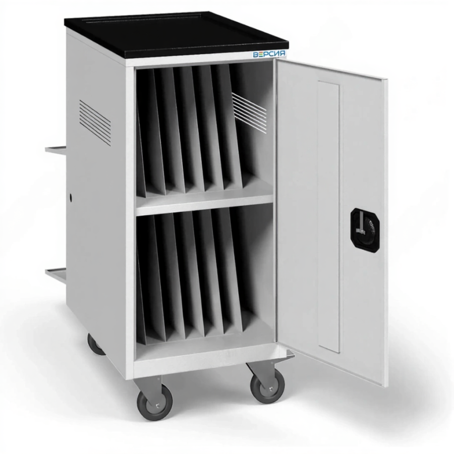 Тележка для хранения и зарядки 14 ноутбуков (17,3 дюймов) с электросхемой