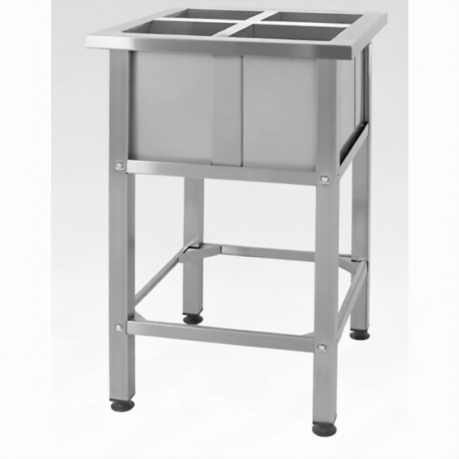 Ванна моечная для обработки яиц ВМСн 860х700х700  4 м/о (ножка проф., тр. 40х40)