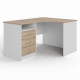 Стол рабочий угловой с тумбой СУ-1 правый (корпус ЛДСП белый, столешница ЛДСП дуб сонома)